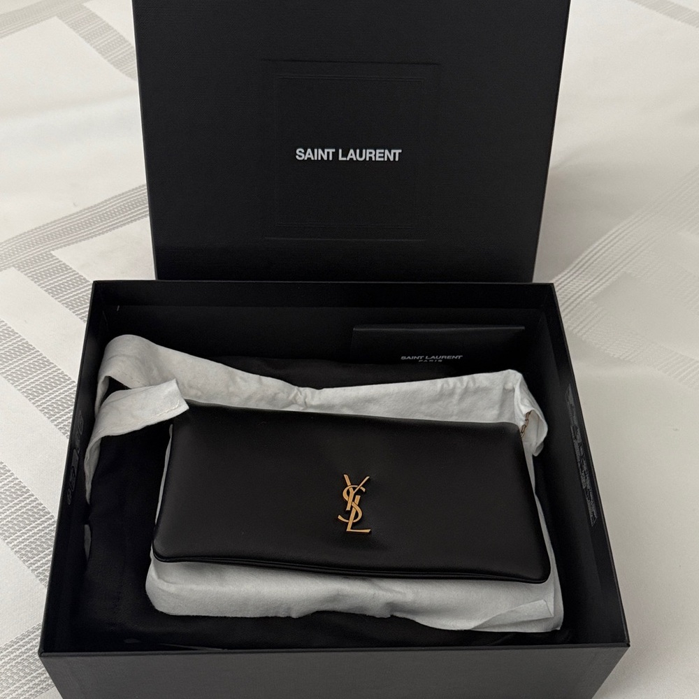 Saint Laurent YSL Black Wallet on Chain NWT
